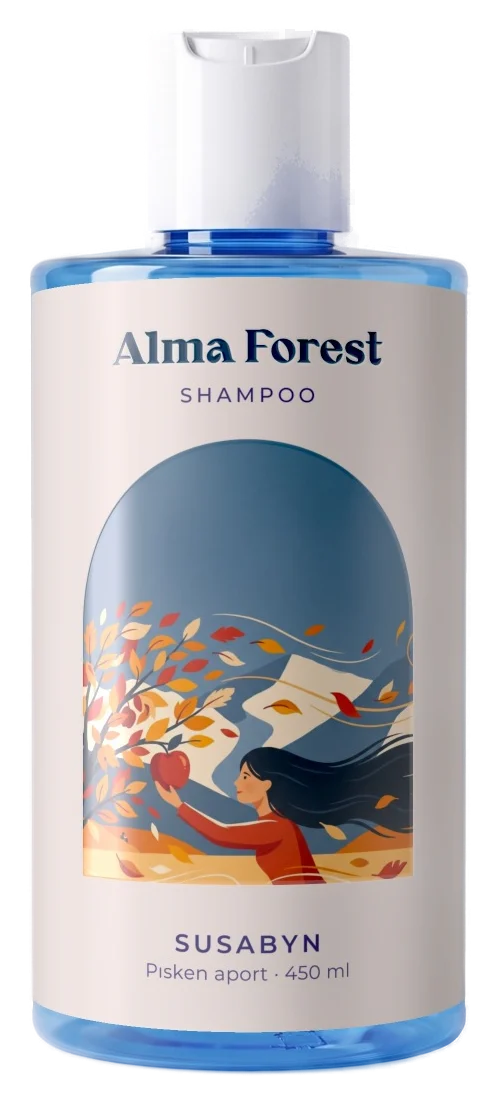 Alma Forest — Шампунь для волос «Спелый апорт», 450 мл: флакон с этикеткой